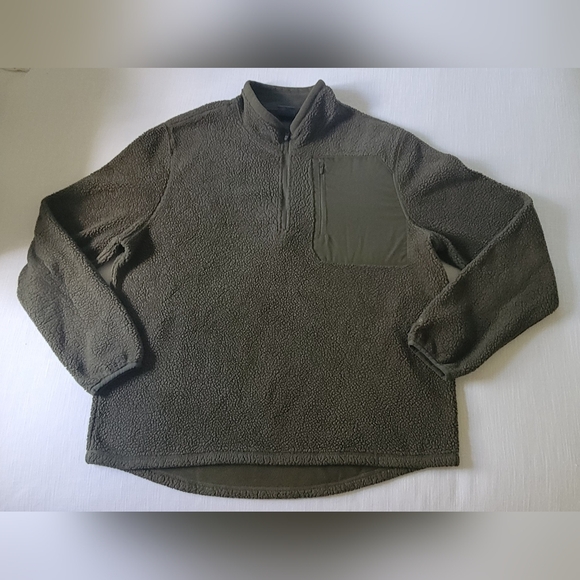 Champion Other - Champion Army Fleece Pullover Sweatshirt Hunter Green Pocket XL Zip Fuzzy Sherpa